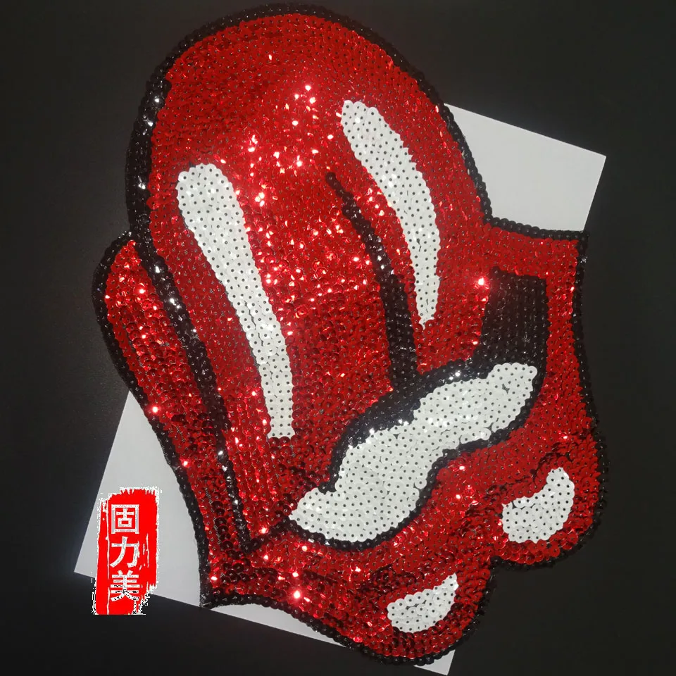 1 шт. очень большая красная нашивка для губ с блестками 36*28 см | Дом и сад