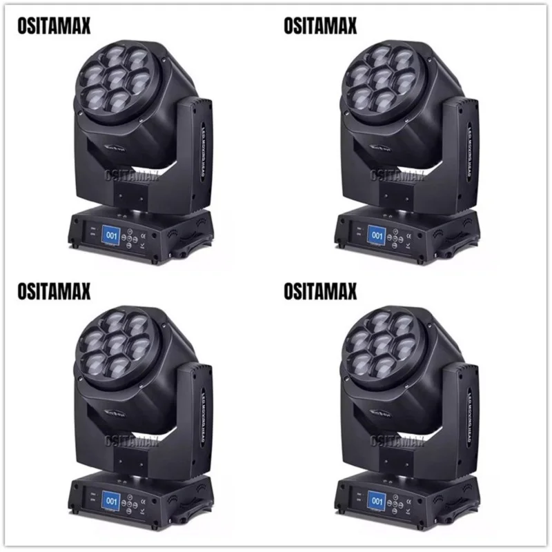 4 шт./лот LED 7X15W Zoom Bee Eye Beam движущаяся головка Wash Light RGBW в 1 высокомощный Мини