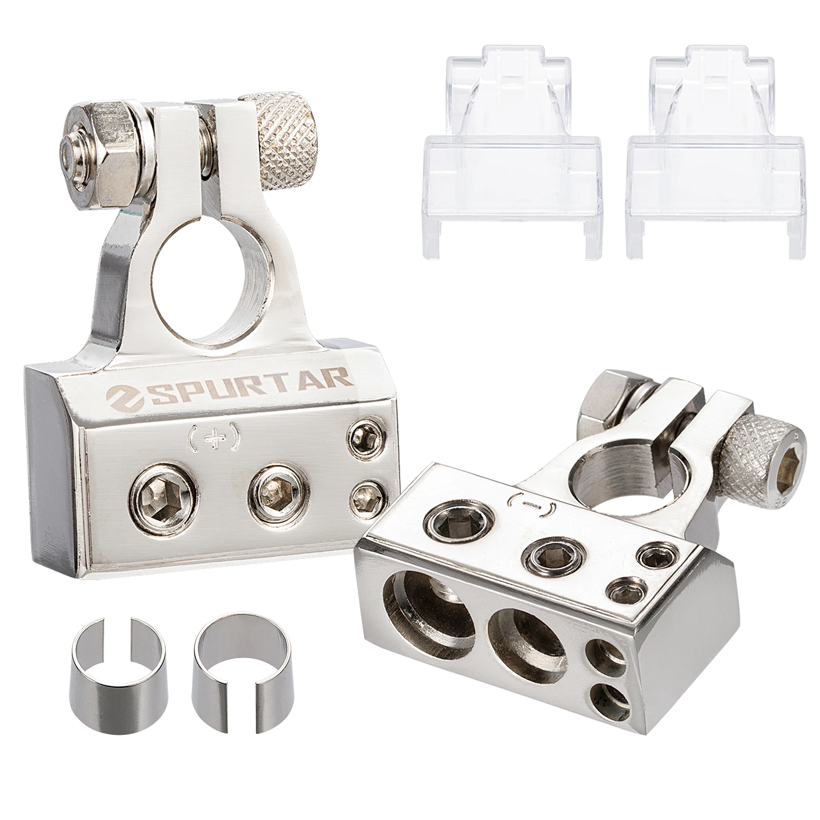 

2 PCS 1 pair Battery Terminal Connector Kit 0/2/4/8/10 Gauge AWG Heavy Duty AMP Car Battery Terminal Clamp Quick Release