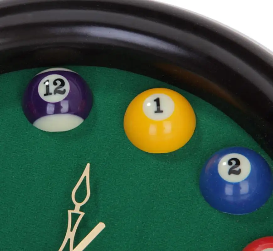 Billiards Snooker timepiece wall clock creative personality fashion Wall Modern art Quartz mute design | Дом и сад