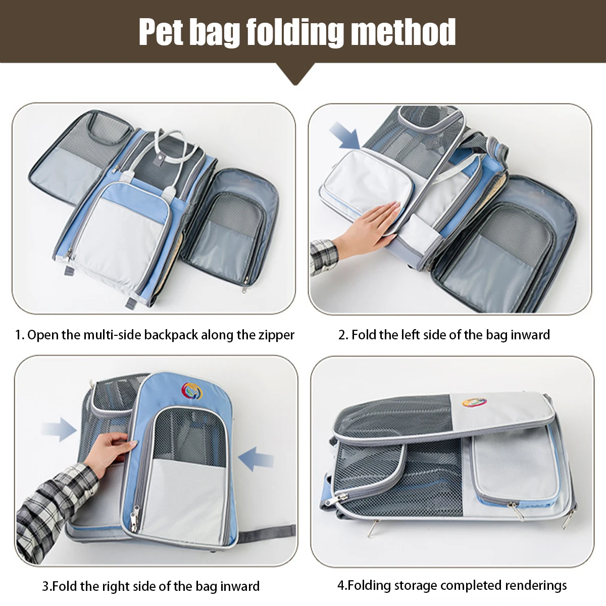 

Dog backpack breathable and expandable portable cat backpack foldable suitable for hiking