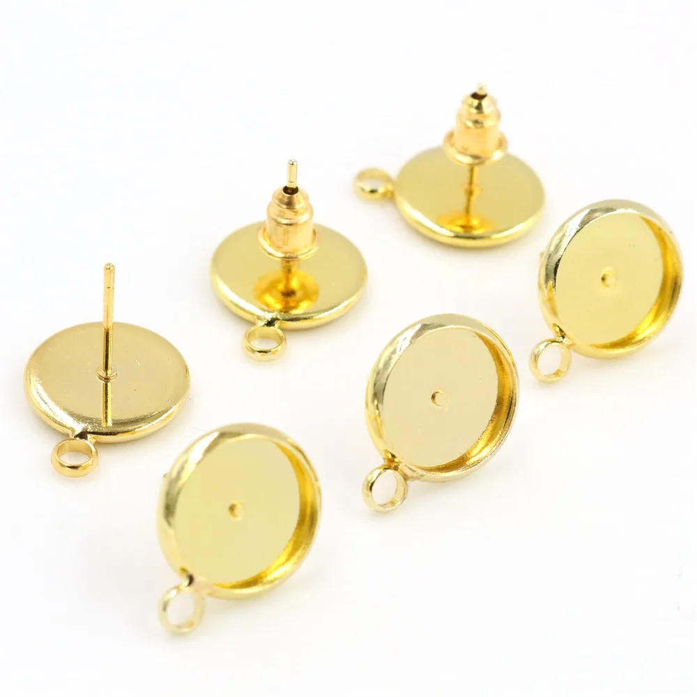 10 мм шт./лот два стиля 3 цвета покрытые серьги гвоздики пустые/Базовые подходят