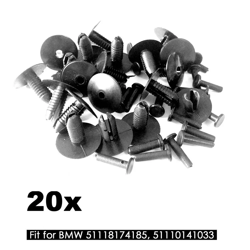 

20Pcs Fastener Clips Black Bumper For BMW Retainer Trim Clips High Quality