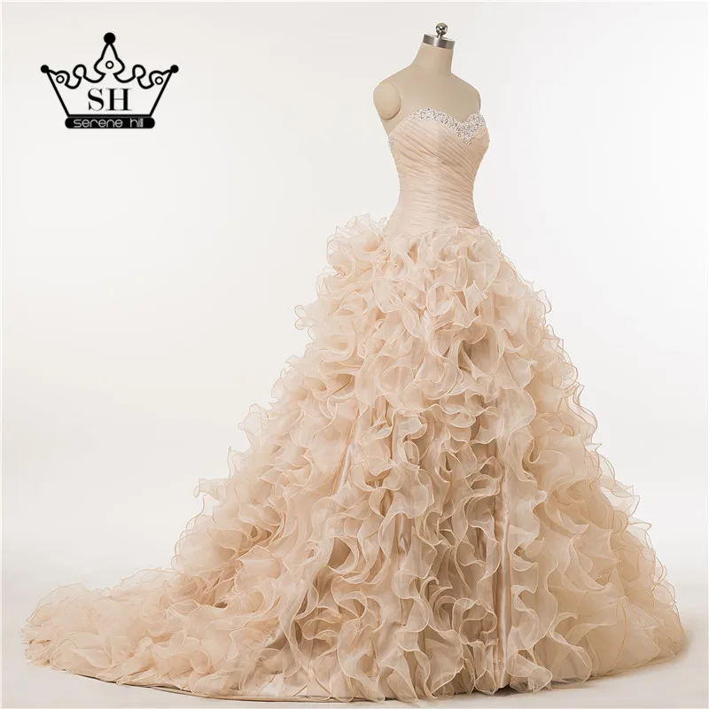 Настоящая фотография Розовый корсет с оборками свадебное платье бисером бальное