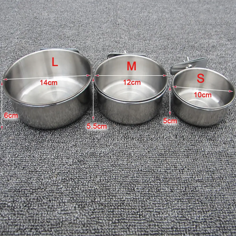 

Parrot Stainless Steel Food Basin Bowl Water Bowl Feeder Fixed Feeding Box with Clip Pet Bird Products Supplies