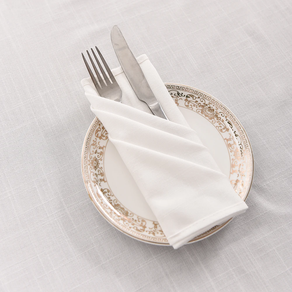 12 шт. белые салфетки из хлопка и льна | Дом сад