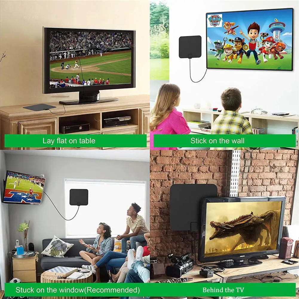 

Indoor HD Signal Amplifier Digital TV Antenna HDTV 4K 330 Mile Range 25DB For VHF UHF HDTV Antenna TV Signal Receiver Fox DVB-T2