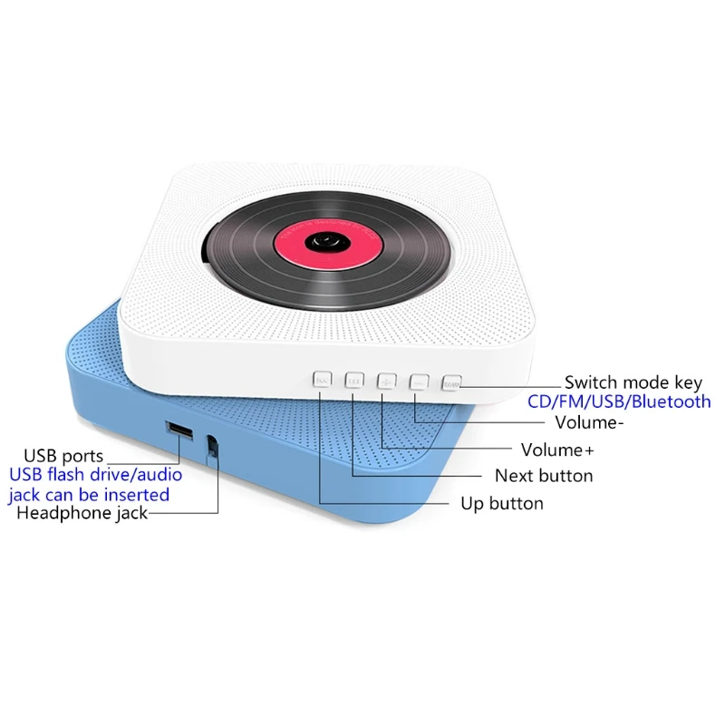 Портативный настенного крепления C D музыкальный плеер Bluetooth дома H054|CD-плееры| |