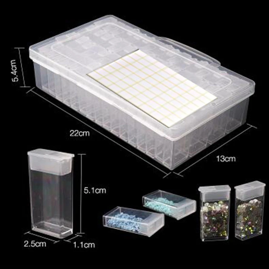 

28/56/64/128 Pcs Lattice 5D Diamond Painting Tools Accessories Beads Container Kits Storage Organizer Small Particle Storage Box