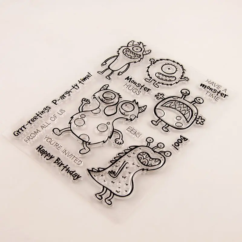 Монстр силиконовый прозрачный печать штамп DIY Скрапбукинг рельефная фотография