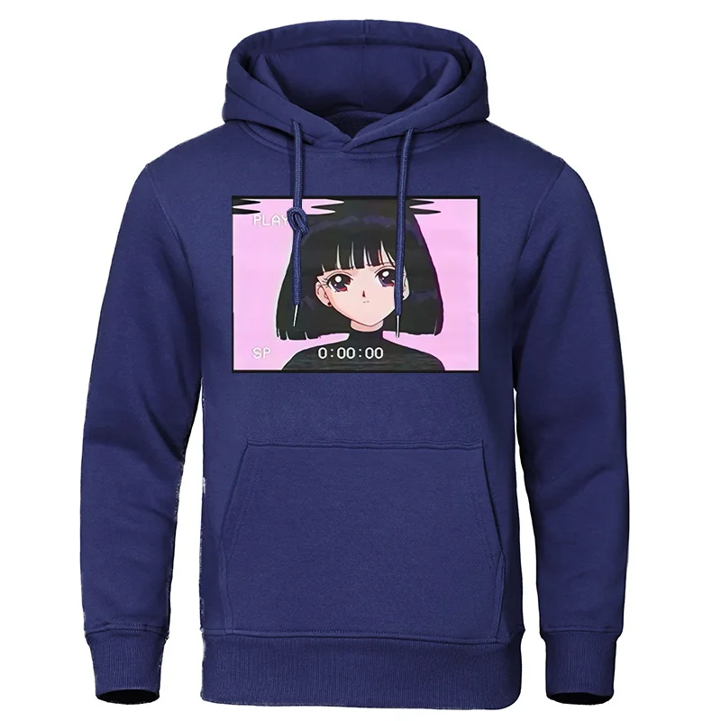 Модные 2019 новые осенние мужские толстовки Sad Girl Ретро-худи с рисунком из аниме
