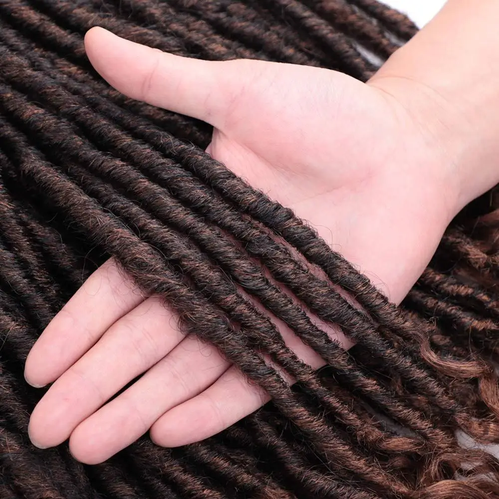 Мягкая богиня Faux Locs Омбре коса волос предварительно Петельчатая крючком косы