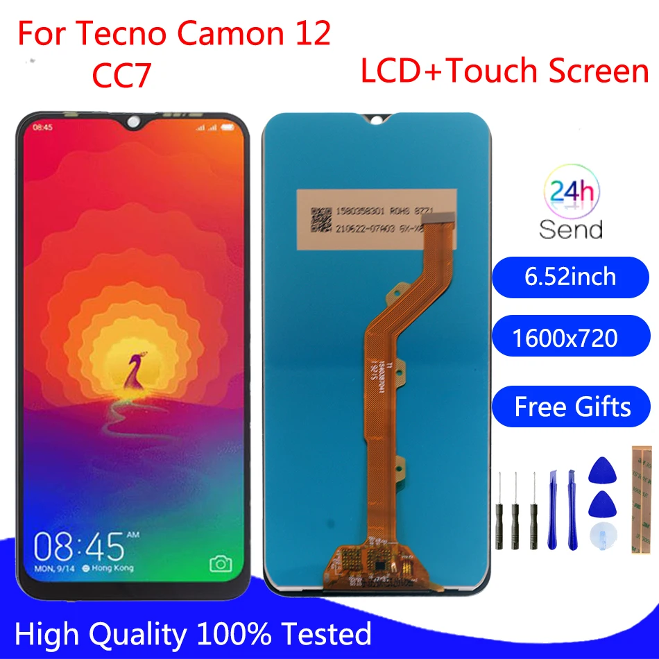 

Original For Tecno Camon 12 CC7 Display LCD Touch Screen Digitizer Assembly For Tecno Camon12 KC8 Screen Repair Parts