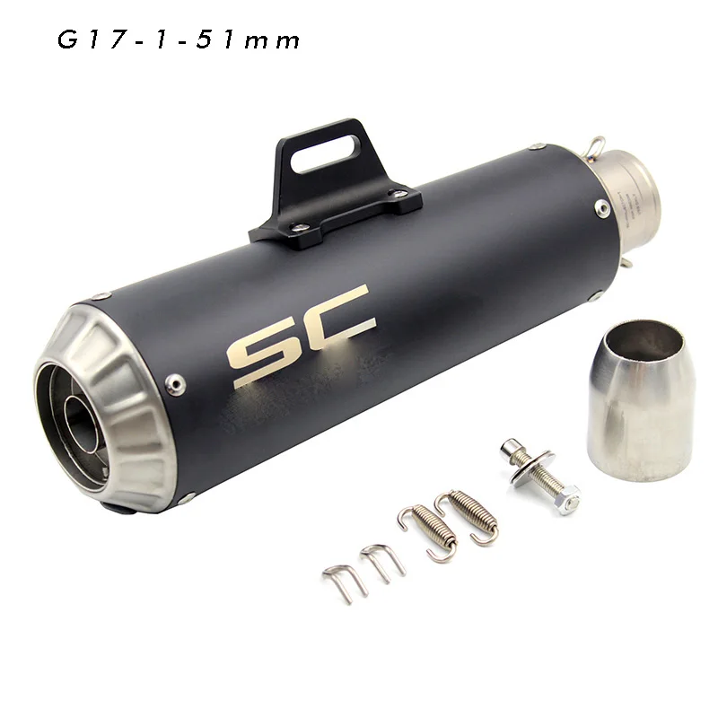 G17-1-51 51 / 61mm Universal Akrapovic Motorcycle Exhaust SC project Modified Pipe Escapes Moto Motorbike Dirt Bike ATV For YZF-R3 YZF-R6 - Цвет: G17-1-51