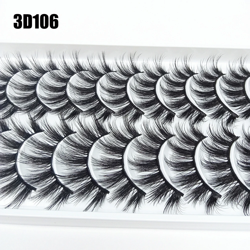 10 пар 3D накладных ресниц из норкового меха длинные пушистые ресницы ручной