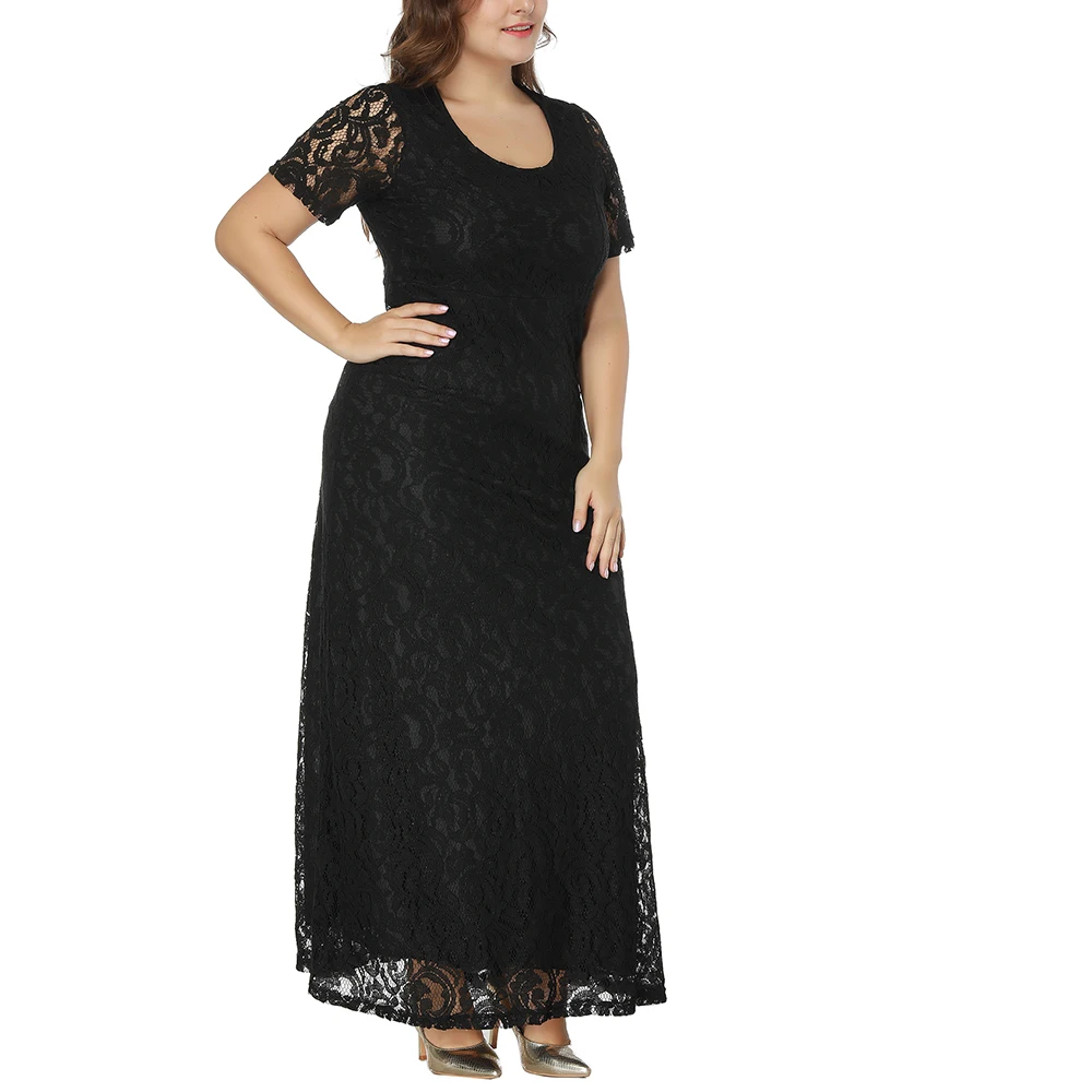 Плюс Размеры вечернее кружевное платье для женщин Сезон весна лето Модные