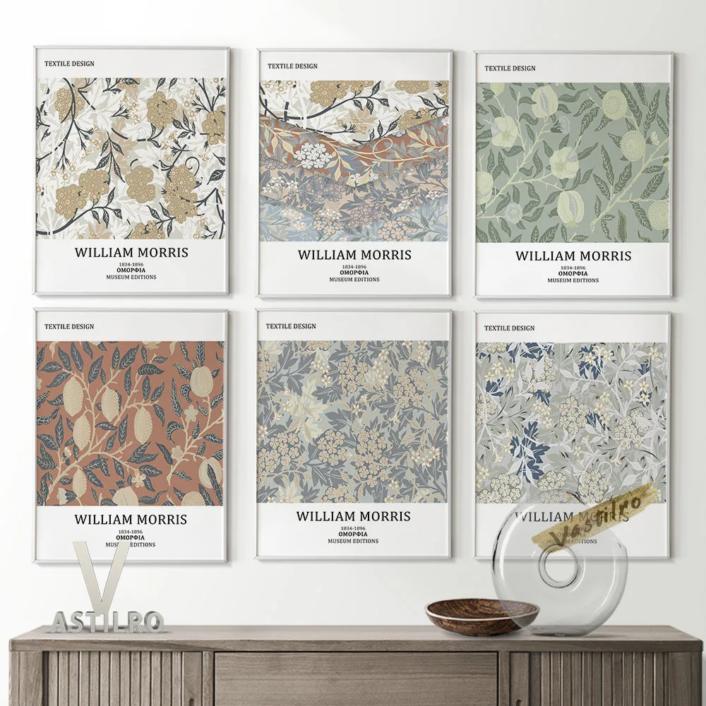 

William Morris Abstract Illustration Retro Fruits Poster Flower Pattern Art Prints Canvas Painting Room Home Decor Wall Stickers