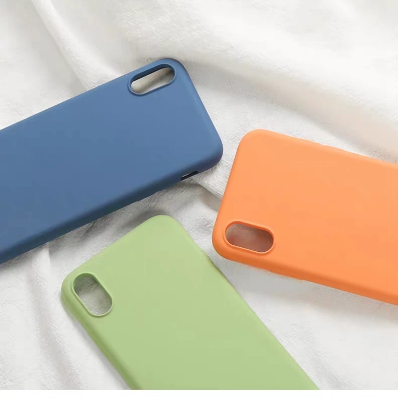 Силиконовый однотонный чехол для iPhone XS MAX XR X, жидкие Чехлы ярких цветов для iPhone 7, 6, 6 S, 8 Plus, мягкий чехол из ТПУ