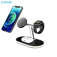 magnetic 3 in 1 wireless charger dock for iphone 12 pro max 15w fast wireless charging station for airpods pro iwatch 6 5 4 3 2