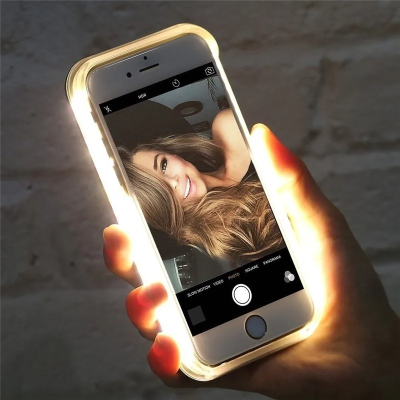Светящийся легкий Чехол для телефона iPhone 11 12 pro max 7 8 Plus X идеальный чехол селфи XS MAX