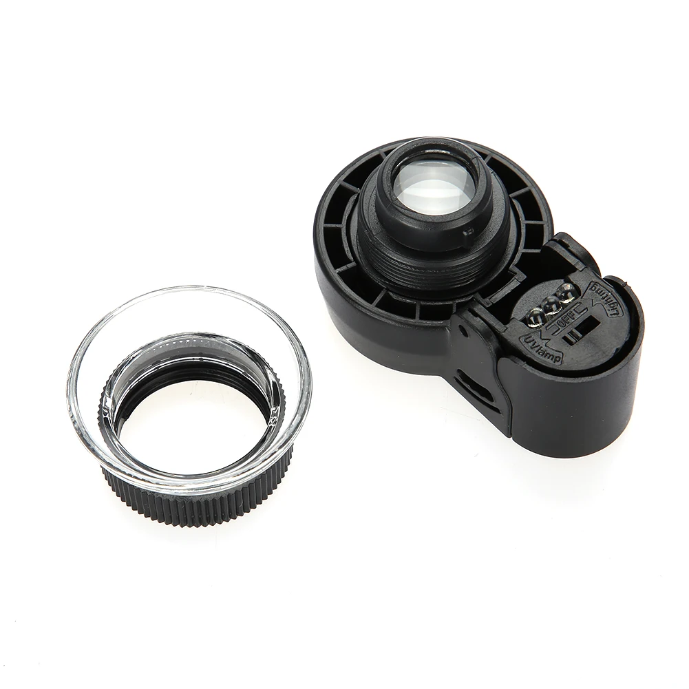 Мини 45X портативная Светодиодная лампа для фото и Ювелирная Лупа Регулируемая