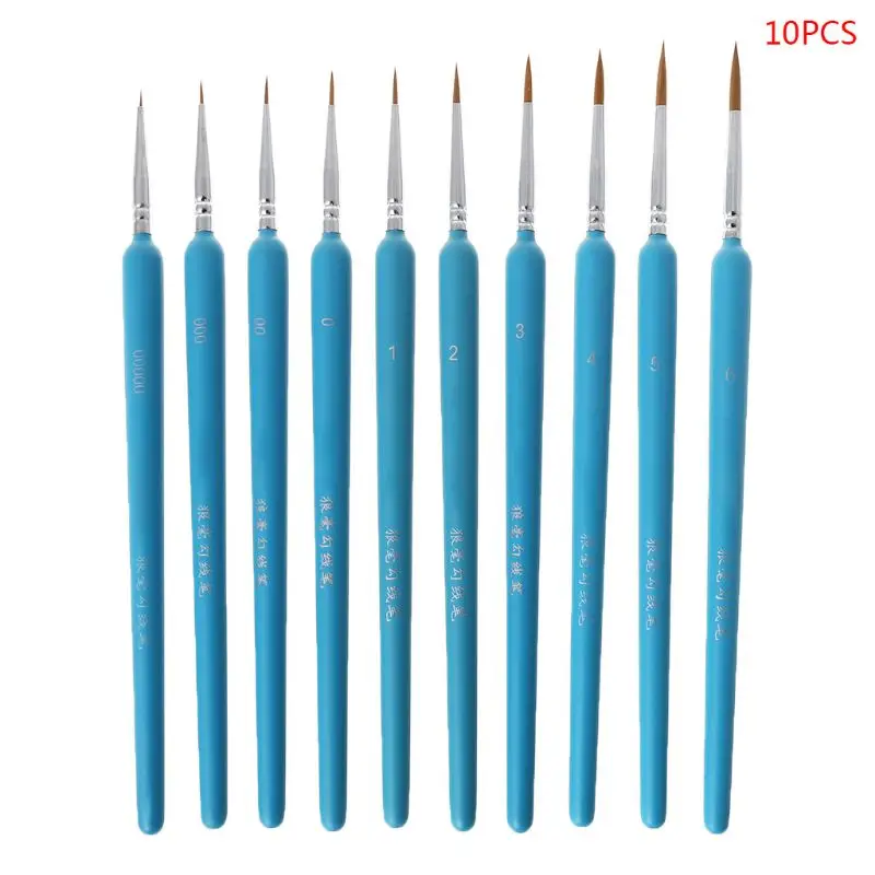 

3/10pcs Professional Hand Painted Hook Line Pen Fine Tip Soft Hair Watercolor Oil Acrylic Painting