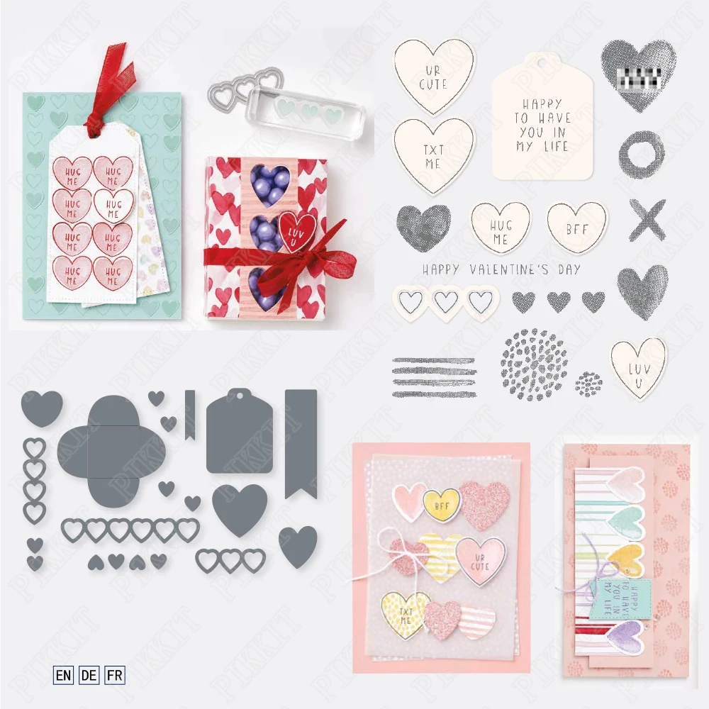 

Exquisite Love Card Metal Cutting Dies And Clear Stamps Cut Mold Blade Knife Punch Scrapbook Paper Craft 2021 New Arrive