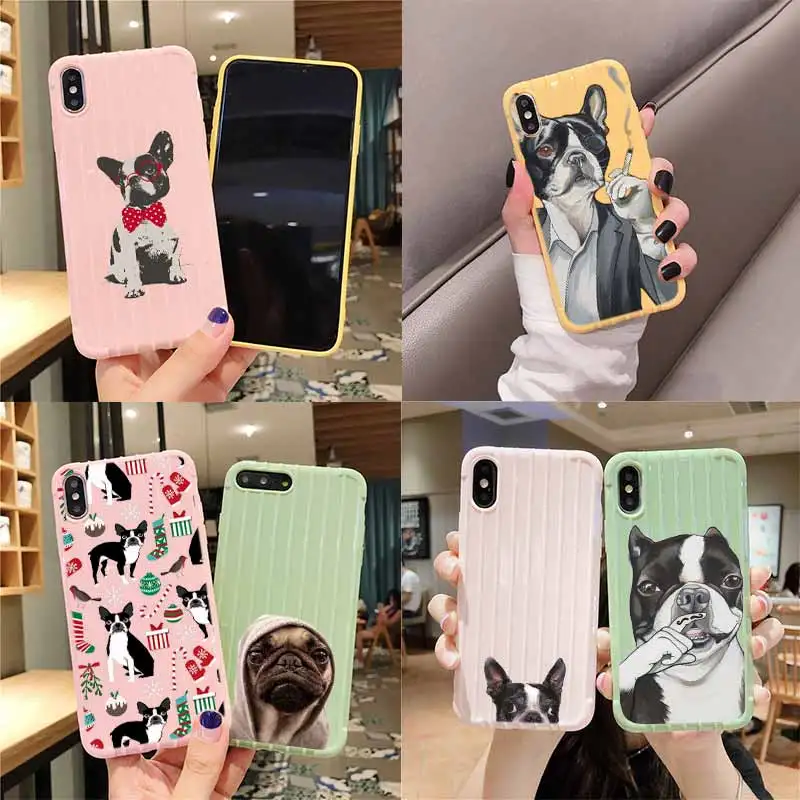 Чехол для телефона IPhone 11 Pro Max X XS MAX 8 7 6S Plus с изображением мопса собаки на