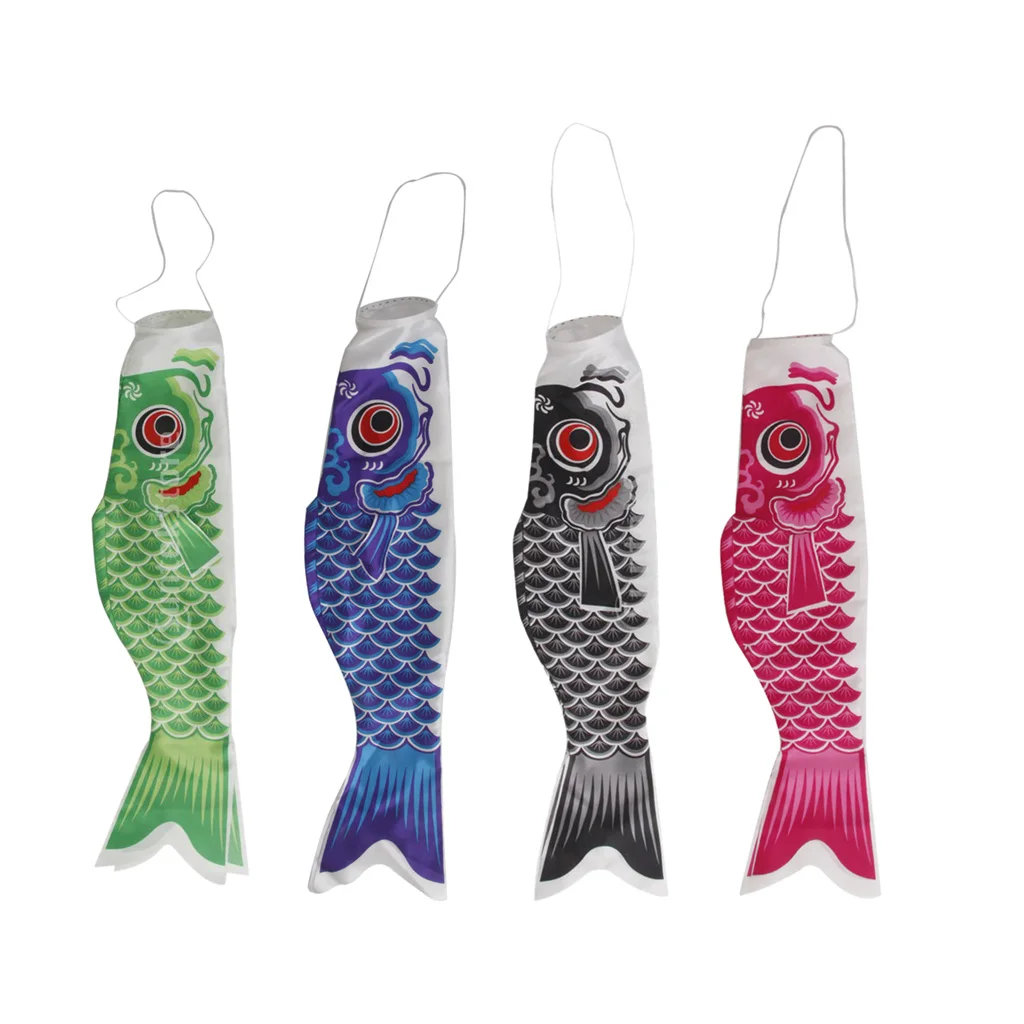 4x Koinobori носок атласное украшение красочный открытый кайт лодка сады | Дом и сад