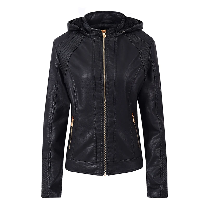 Зимняя куртка из искусственной кожи Женские Повседневные базовые пальто женские