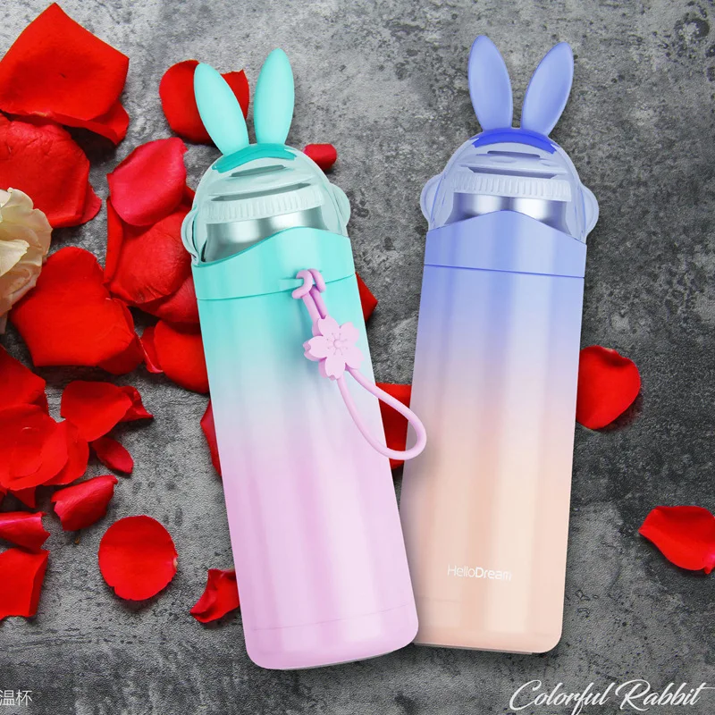 350 мл красочная кроличья нержавеющая сталь изолирующая вакуумная колба термос