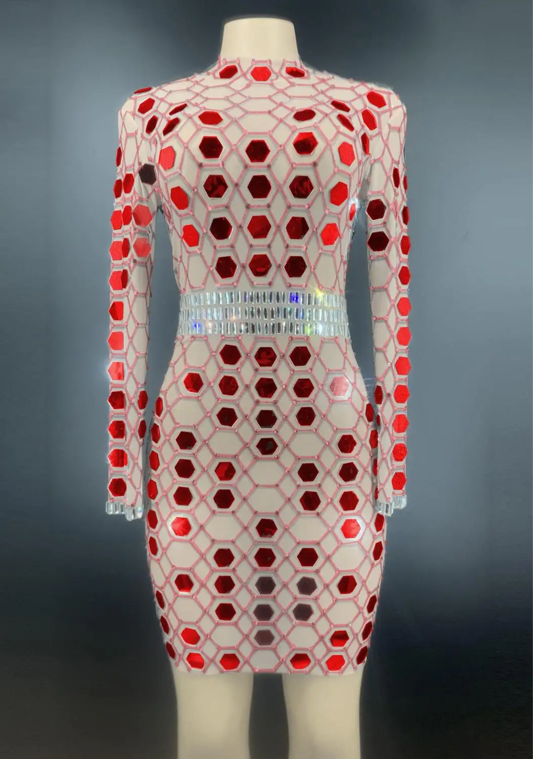 

Latest Fashion Night Wear Club Dress Party Girls Huge Elasticity Slim Fitted Beautiful Shiny Lens Decorated Rhinestone Dress