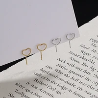 allnewme simple 2 designs hollow love heart pendant earrings for women girls gold silver color alloy earrings accessories