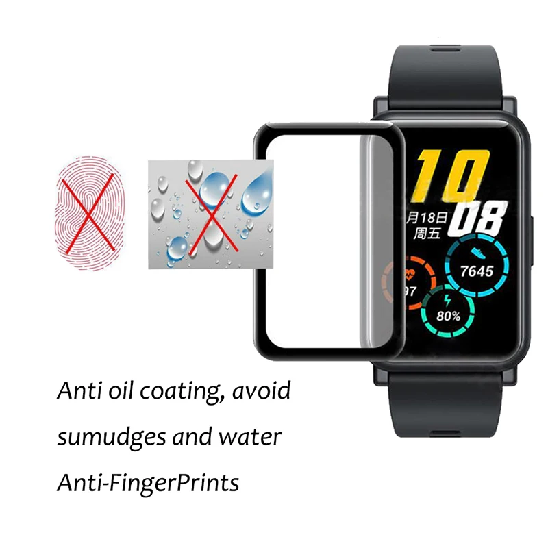 3D Glass Film for Huawei Watch Fit Honor ES 9H Coverage Screen Protector Case Cover Es | Наручные часы