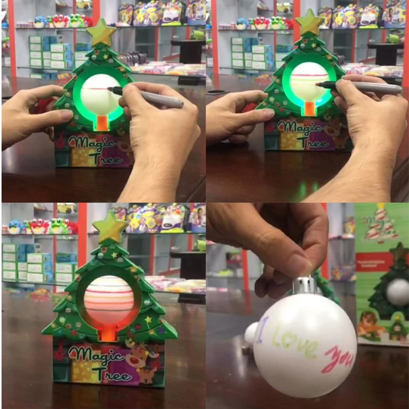 

Christmas Decoration Kid DIY Drawing Balls Craft Coloring Egg toy Educational Hand painted ball Toy Set Home Decor Ornaments Egg