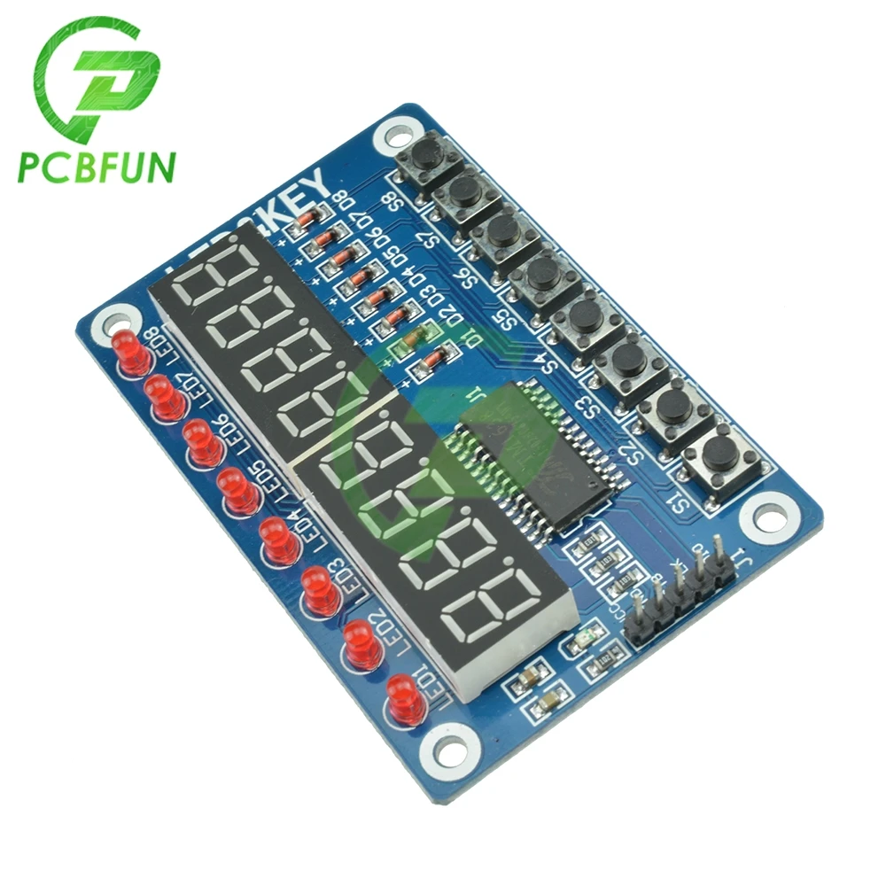 Новая 8-битная светодиодный вая Светодиодная трубка цифровая 8 клавиш TM1638