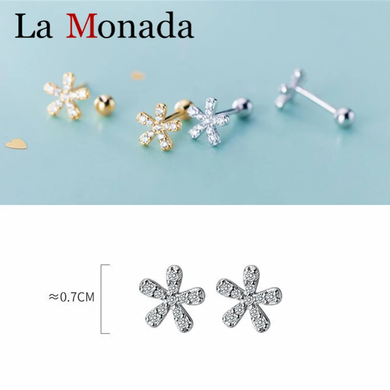 Подлинные серьги гвоздики в виде ромашек из белого золота с прозрачными