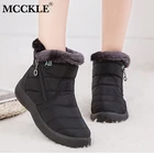 Женские зимние ботинки MCCKLE, женские толстые теплые плюшевые водонепроницаемые Нескользящие ботильоны на платформе, зимняя обувь с хлопковой подкладкой размера плюс 43