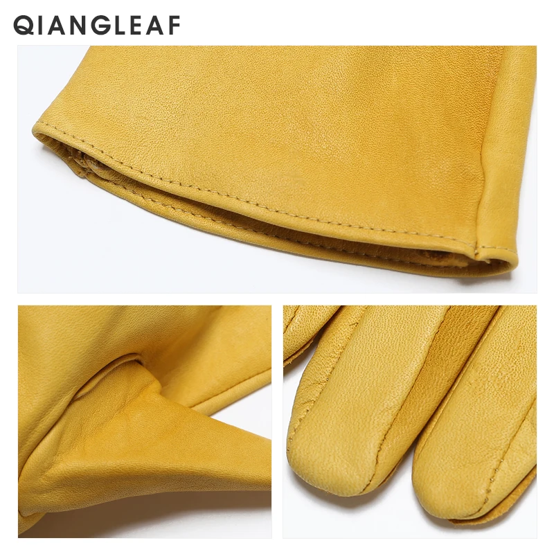 QIANGLEAF воловья кожа рабочие перчатки Механика водительские Садоводство Бытовая