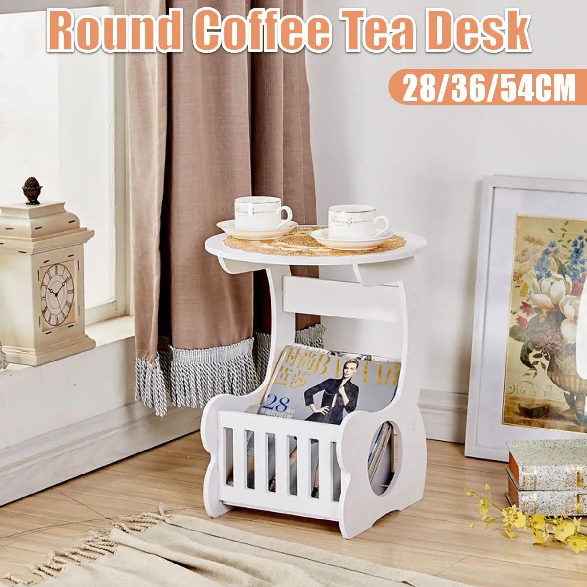 Modern Coffee End Side Table L/M/S Size For Home Living Room Tea Desk WPC Material Two Layers Round Edge Storage Shelf | Мебель