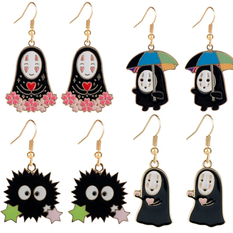 

Japan and South Korea New Cartoon Animation Spirited Away Ghost Stud Earrings Fashion Creative Alloy Women Stud Earrings Jewelry