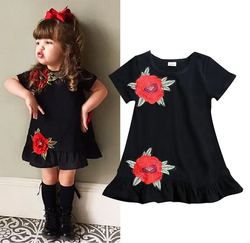 

Pudcoco Girl Dress USA Toddler Kids Baby Girls 3D Flower Summer Party Dress Sundress Clothes Kids Dresses for Girls Clothes 2021