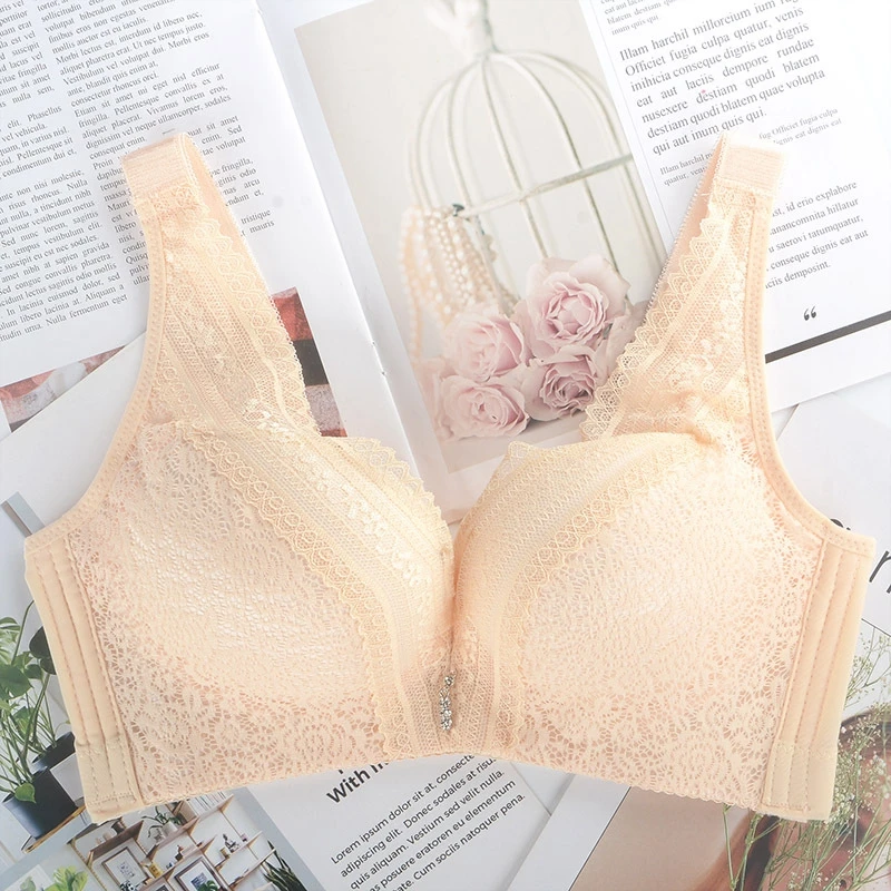 

Backstrom Womens Underwear Intimates Large Size No Rims Thin Bra Sexy Gather Breathable Lace Vest Women's Underwear