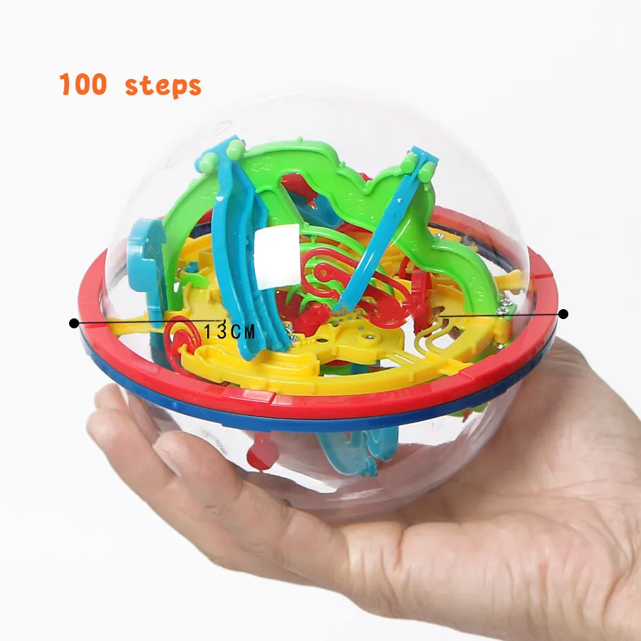 

3D Magical Intellect Maze Ball 100 steps,IQ Balance Perplexus Magnetic Ball Marble Puzzle Game for Kid and Adult Toys