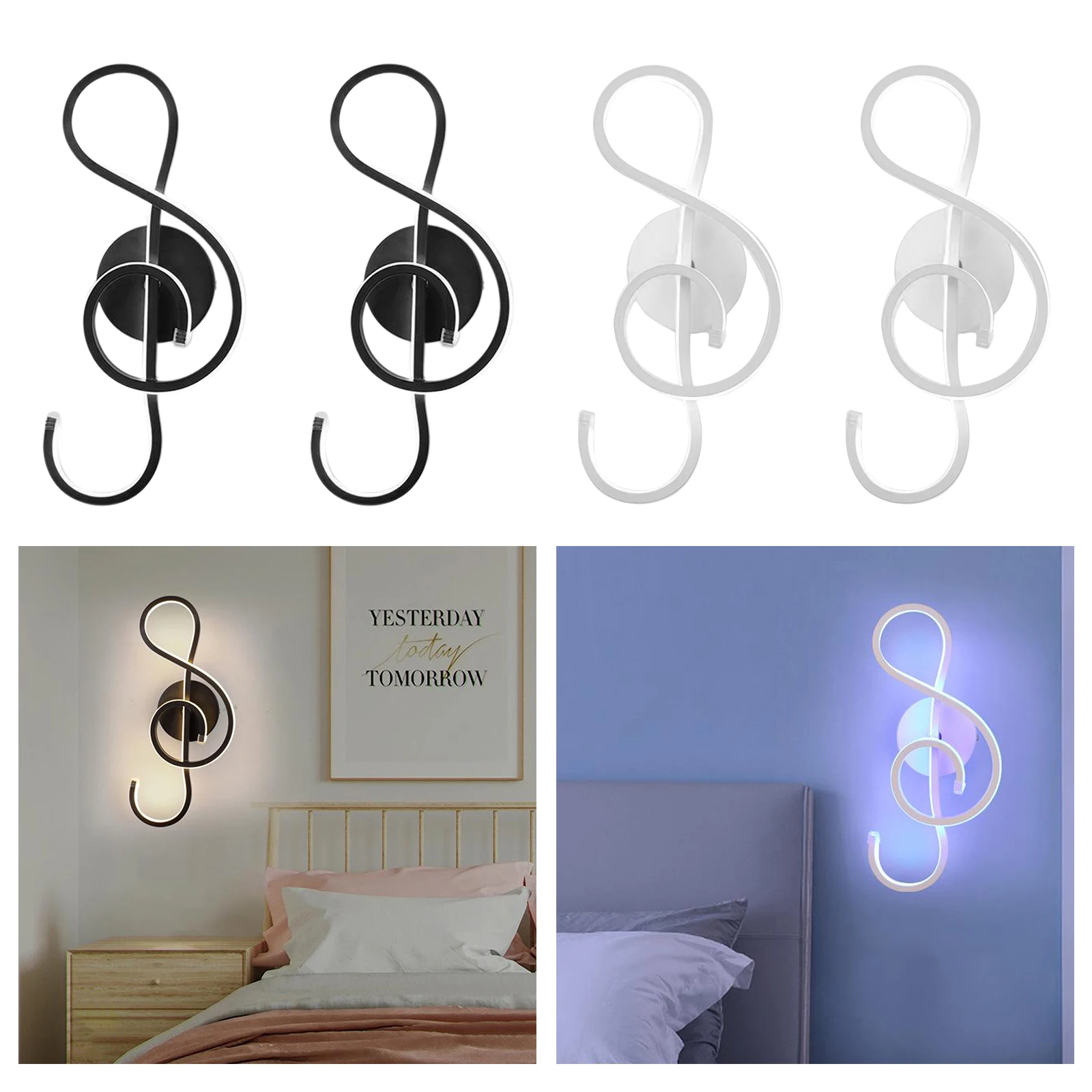 

PVC Wall Lamp Bedside Sconce Light Indoor Corridor Hallway Musical Note 220V