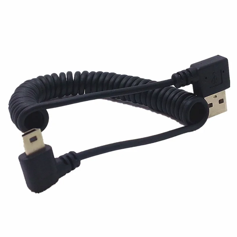 Кабель Mini usb 5-контактный штекер 90 градусов прямой угол к 2 0 Штекер пружинный