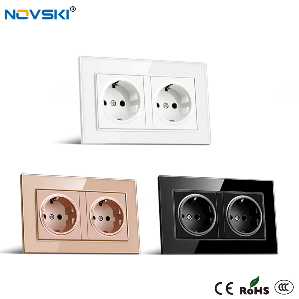 Немецкая электрическая двойная настенная розетка Schuko модель 146 года панель из