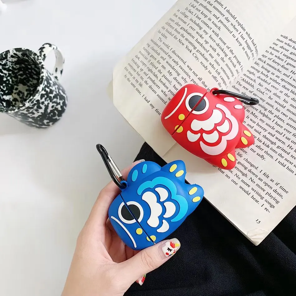 3D Силиконовый наушник чехол для Airpods 2 Чехол милый собака утка мультфильм чехол для Airpods 1 чехол для наушников кольцо ремень