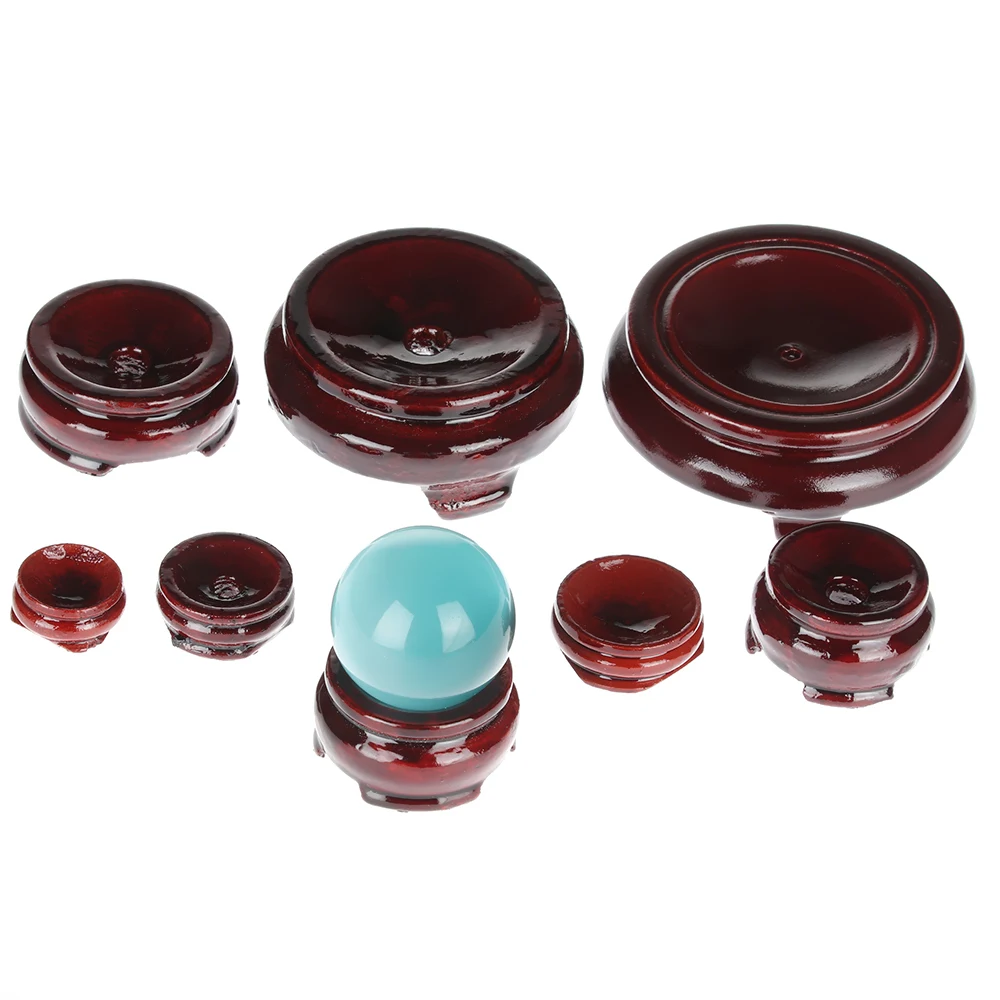 1PC Desktop Ornament Fixed Seat Crystal Ball Base Statue Pedestal Wood Holder Miniature Display Stand Natural Home Decoration | Дом и сад