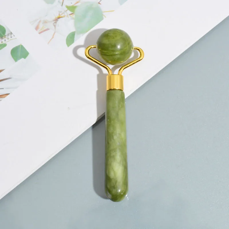 

Jade Stone Facial Massage Roller For Face Natural Massager Green Guasha Scraper Set Thin Lift Beauty Slimming Tools Roller